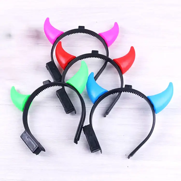 Dasheng hotsale wholesale halloween led flashing Light Up Halloween Devil Led Headband