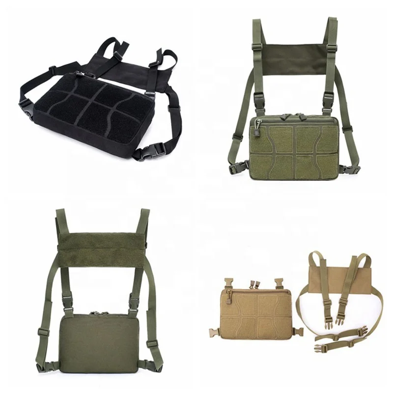 Urban Fashion Tactical Gear Unisex Polyester Chest Rig Vest with Pouch Holster Style Field Training Equipment