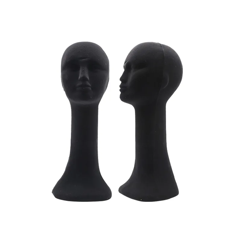 Factory wholesale flocking foam head mold scarf hat display bracket DIY shooting props adult model head