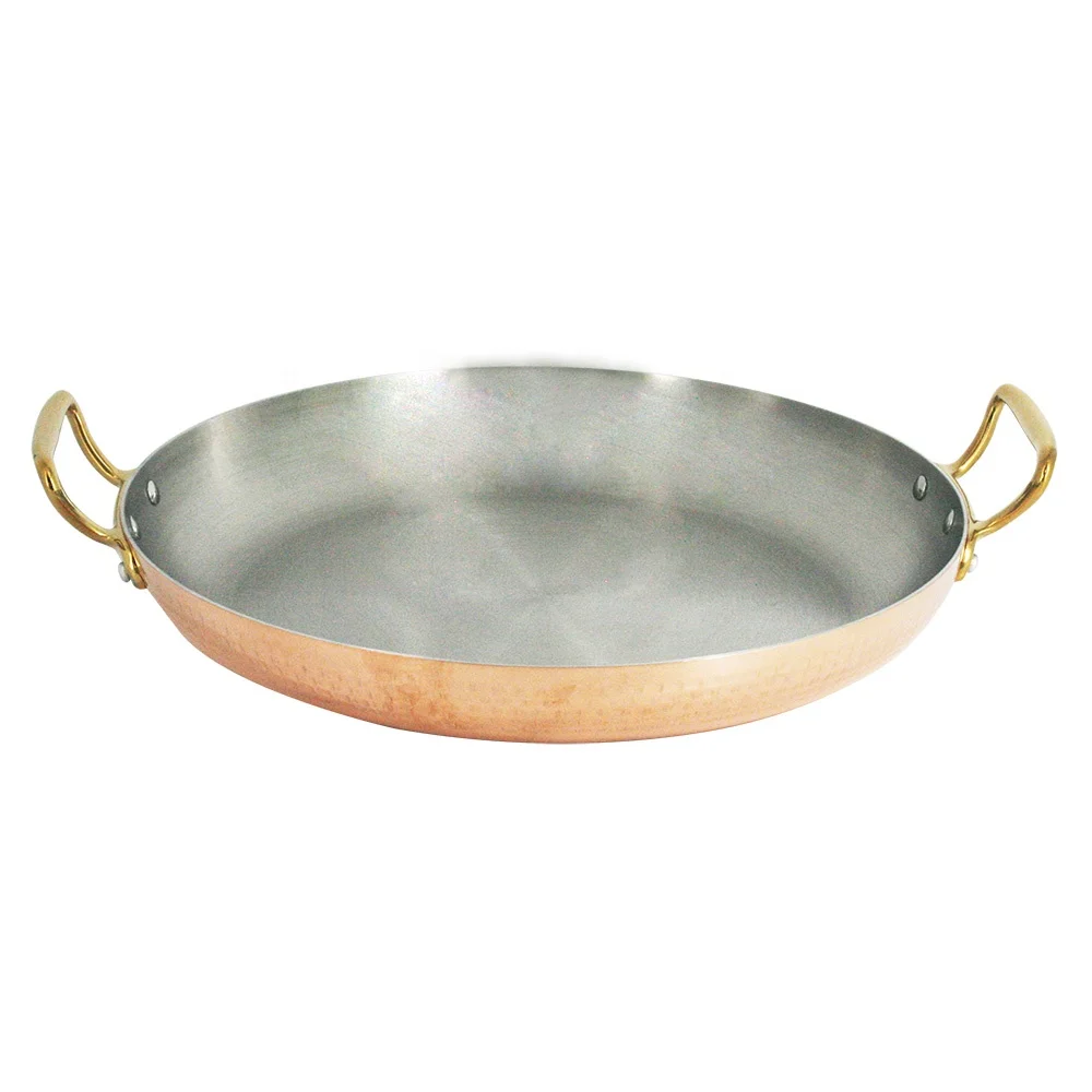 3-слойная сковорода с двойной позолоченной ручкой из нержавеющей стали медная сковорода