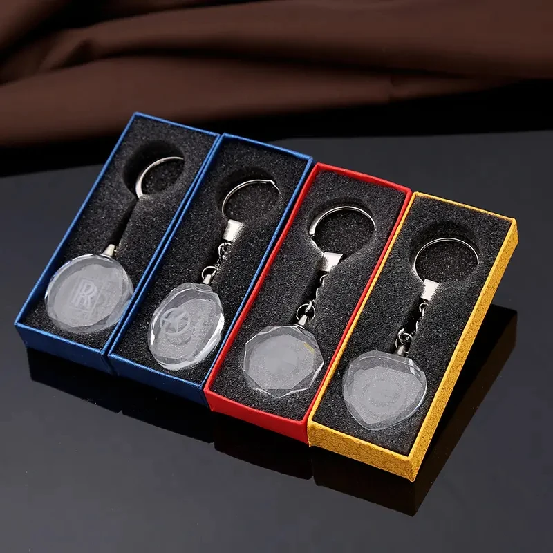 Factory Wholesale Sale Crystal Key Chain Colorful Customized Led Keychain Small Flashlight Light