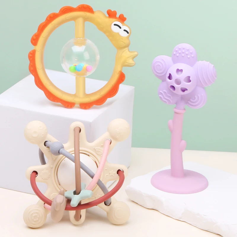 Custom Silicone Hot Selling Trending Products 2024 New Arrivals Children Music Sensory Rattle Kid Teething Baby Toy For Babies