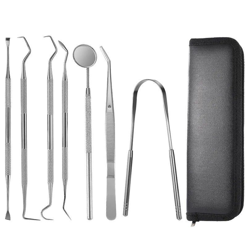 7 Pcs Dental Hygiene Examination Oral Personal Disposable Kit Set Stainless steel dental Tool set Dental Hygiene Kit