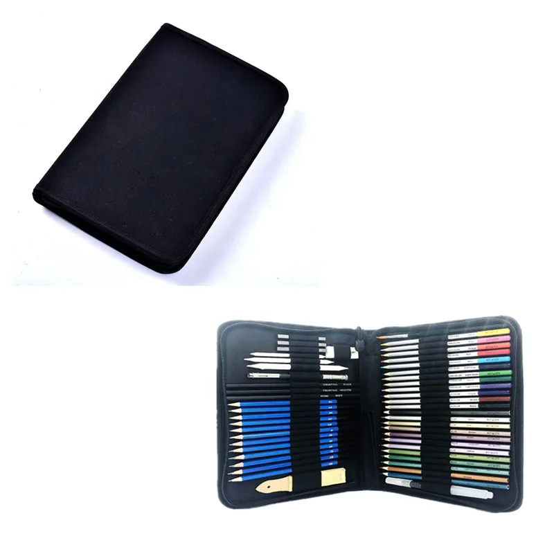 51PCS Painting Pencil Art Set Sketch Pencil Kit Water-soluble Oily Color Lead Stationery