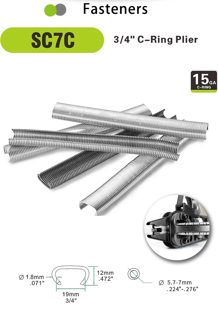  MEITE SC7C 3/4 'c-образные кольца газовый гвоздезабиватель пневматический C-образный зажим для проволочной клетки автомобильная
