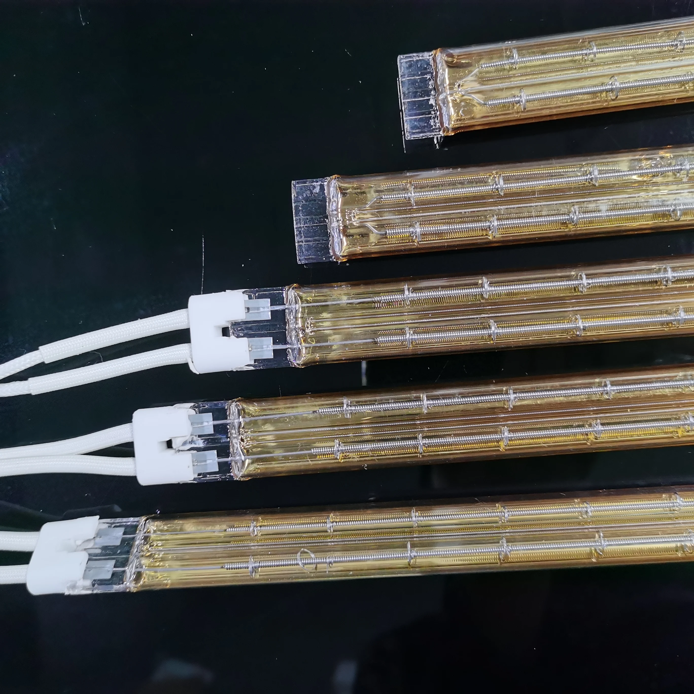 Half Gold Twin Fast Medium Wave Tube Golden Reflector Infrared Heater One Head Two  Wire Tugsten Heat Lamp