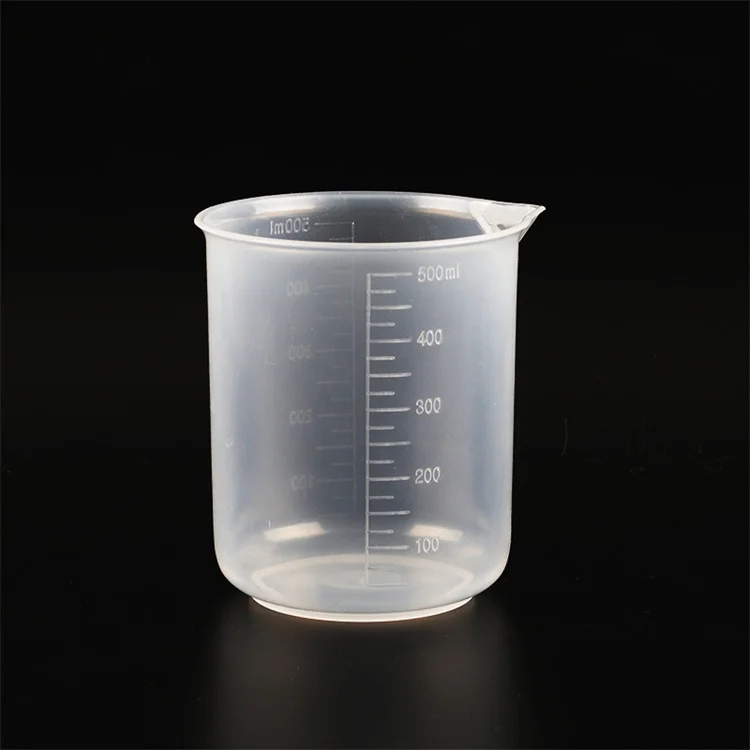 Laboratory 100ml 150ml 200ml 250ml 500ml 600ml 1000ml Plastic Graduated Beaker Measuring Cup