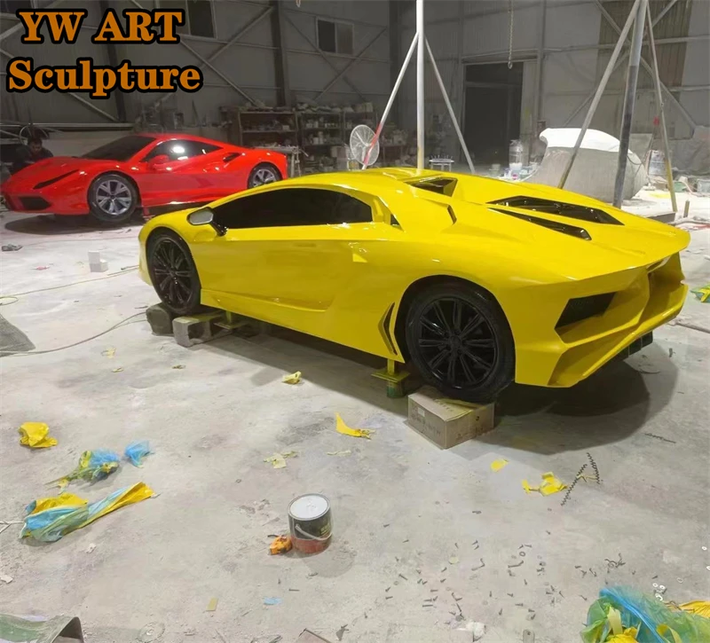 Custom Large Mirror Surface Polished Stainless Steel Diecast Model Car Sculpture For Automobile 4S Store Display Decor