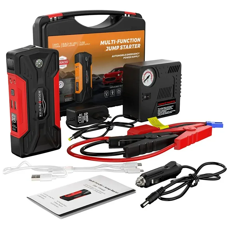 High Appearance Level car jump starter with air compressor Tool 28000mAh Powerful car battery starters 12V battery booster