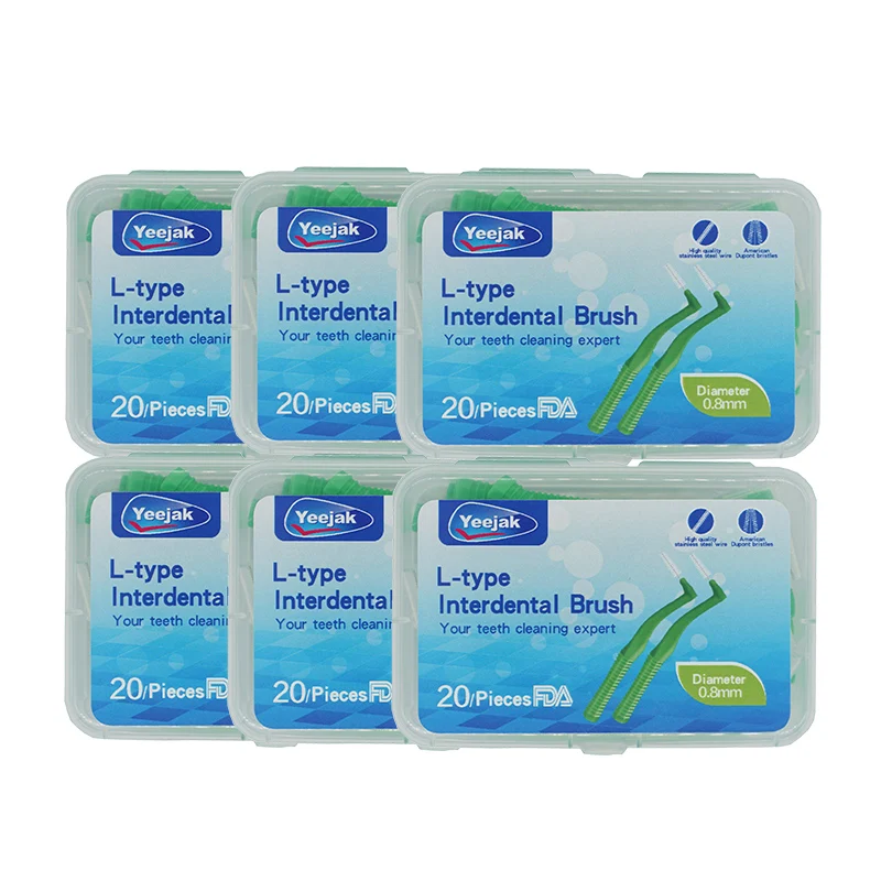 Top picks Interdental Brush Plastic Manufacturer L Type Orthodontics Braces Factory Dental Floss Biodegradable 120pcs 0.8mm