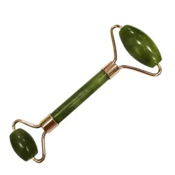 High Quality Wholesale Price Facial Massage Jade Roller Green Heart Guasha Dentado Piedra Nature Facial Massage Roller