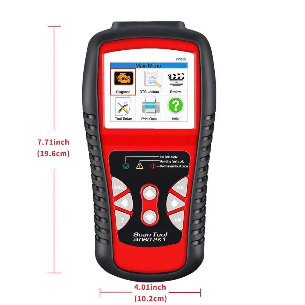 Car Scanner KW830 ODB II Universal Diagnostic Tool Check EOBD Error OBD2 Code Reader Diesel Battery Teste OBD Auto Engine Fault