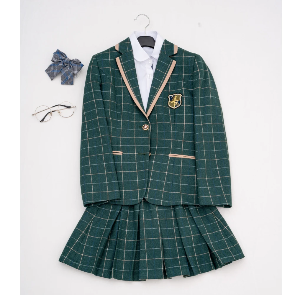 High School Students Class Uniform Boys And Girls Primary School to College Style Shirt Jacket With Pant And Skirt Set