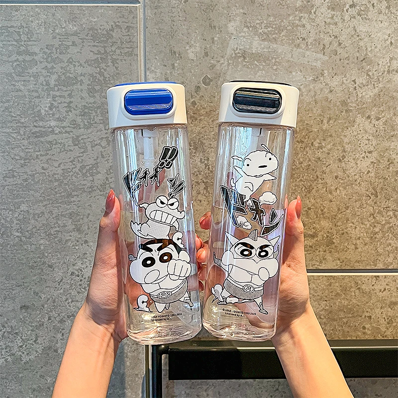 2024 мелок Shin-chan новая детская бутылка для воды студентов на открытом воздухе и подарки с струящейся системой соломы