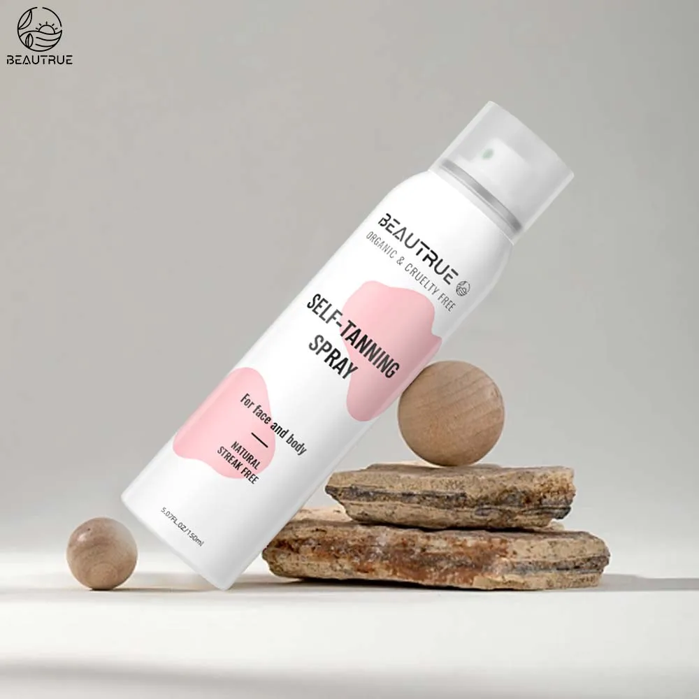Private Label Custom Self Tanning Water Aerosol Spray 150 ml For Body And Face Skin Self Tan Spray