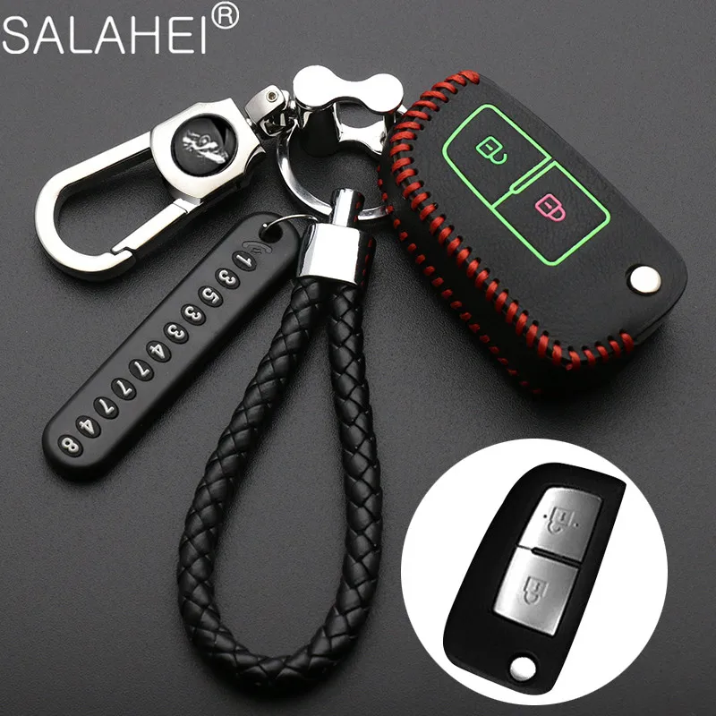 Leather Car Key Cover Case For Nissan Qashqai J11 X-trail Trail Murano MAXIMA ALTIMA Juke Micra Tiida Pulsar 2014-2018