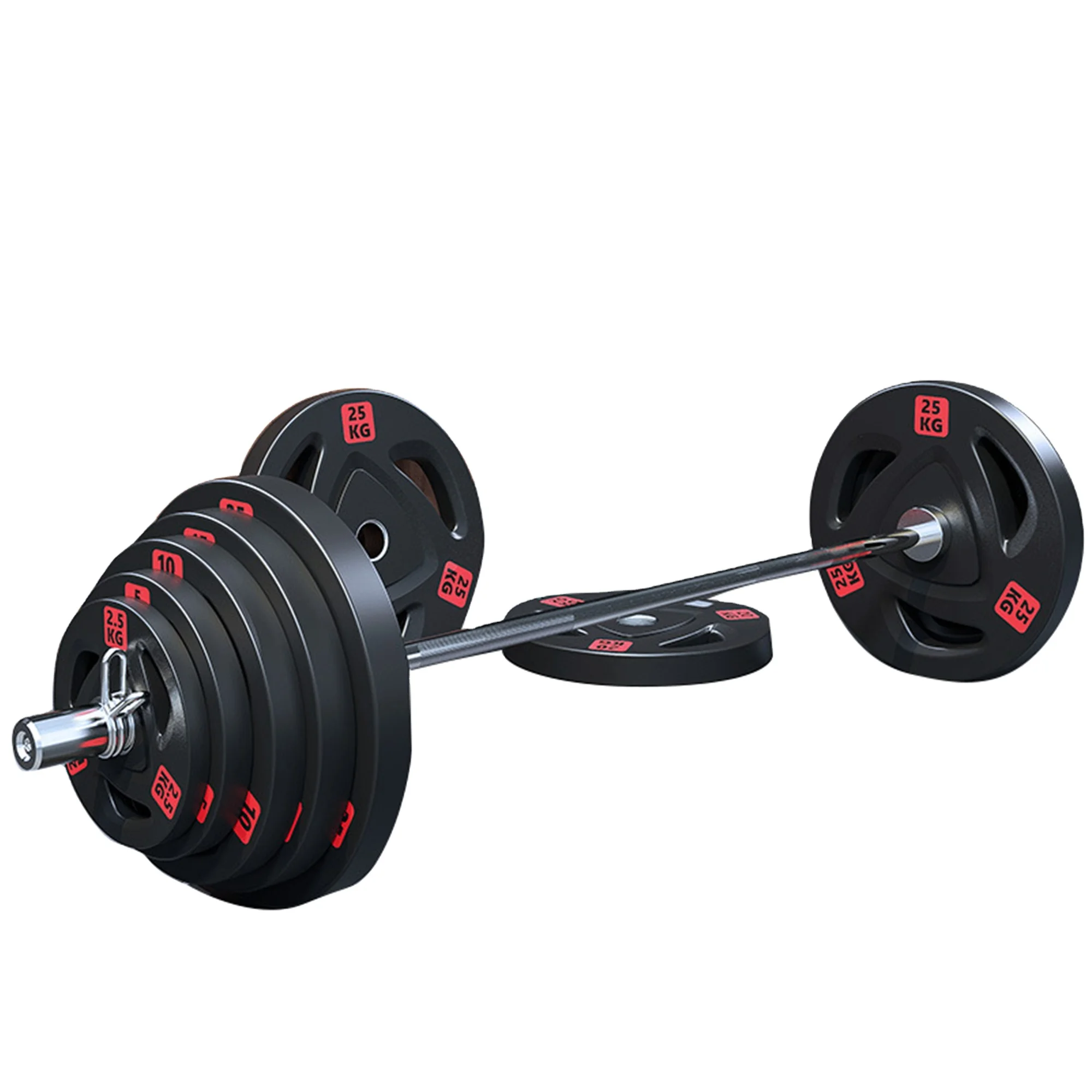 YES OR NO Wholesale 5Kg Weightlifting Weight Plates Rubber Coated Iron Colorful Three Grip Weight Plate