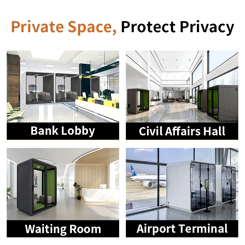 New Design Movable Meeting Pod Soundproof Office Phone Booth Working Pod For Hospital Garden School