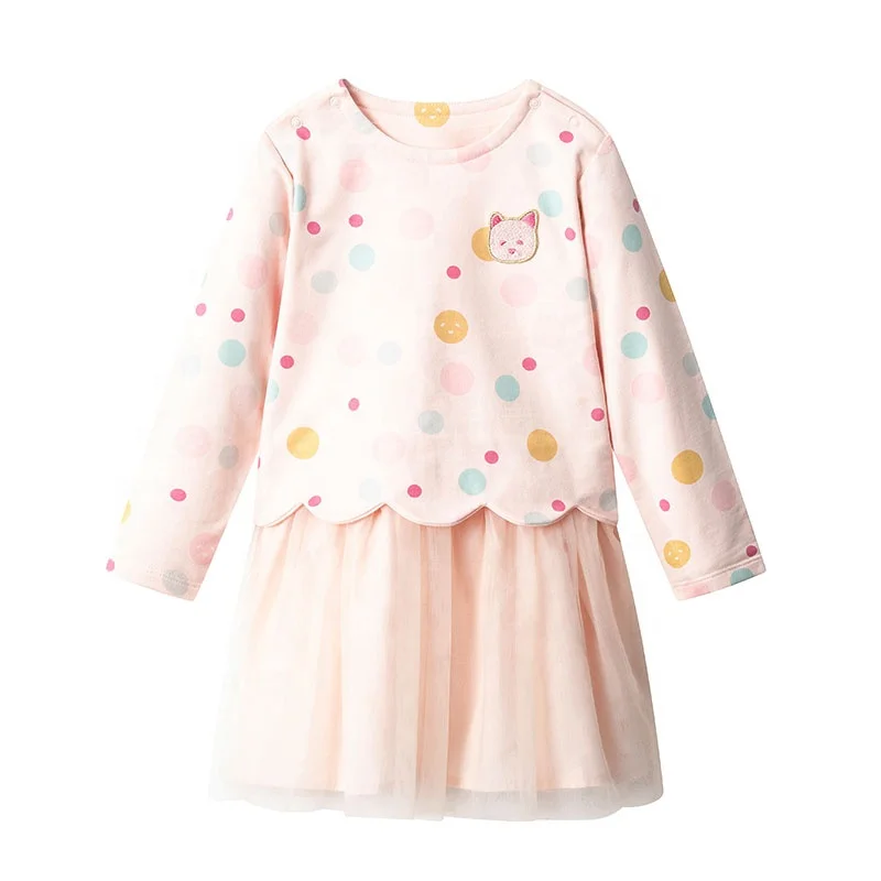 
2020 Factory wholesale kids classic casual mesh tulle dress girls party printing dress hot selling 