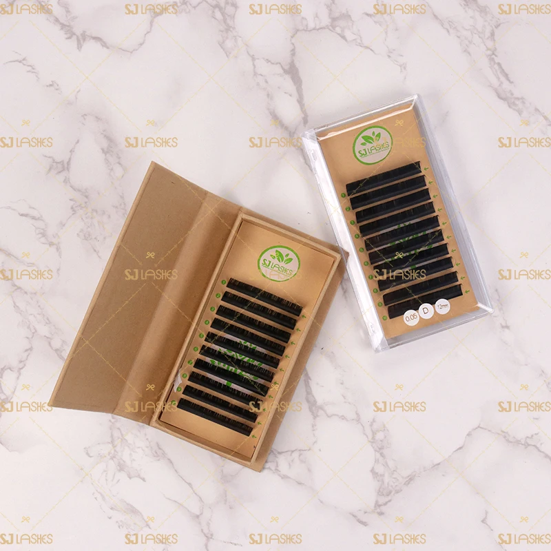 Volume Lash Extensions Cashmere Wholesale High-quality Matte Dark Black Hand Made Natural Synthetic Hair Mink Fur SJ Lashes Dd 6