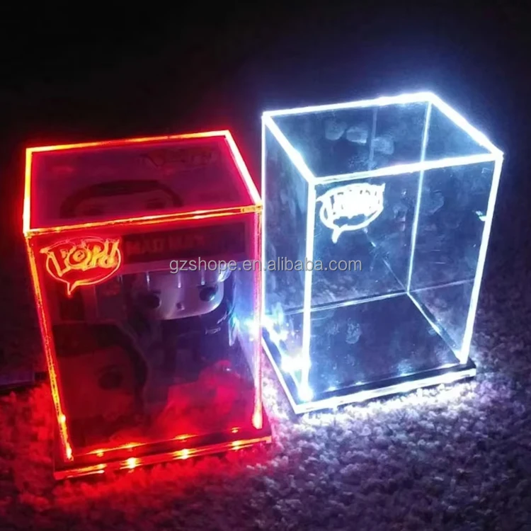SHP новый дизайн популярный Funko Pop 4-дюймовый УФ-защитный акриловый дисплей для pop фигурки аниме со светодиодным светом