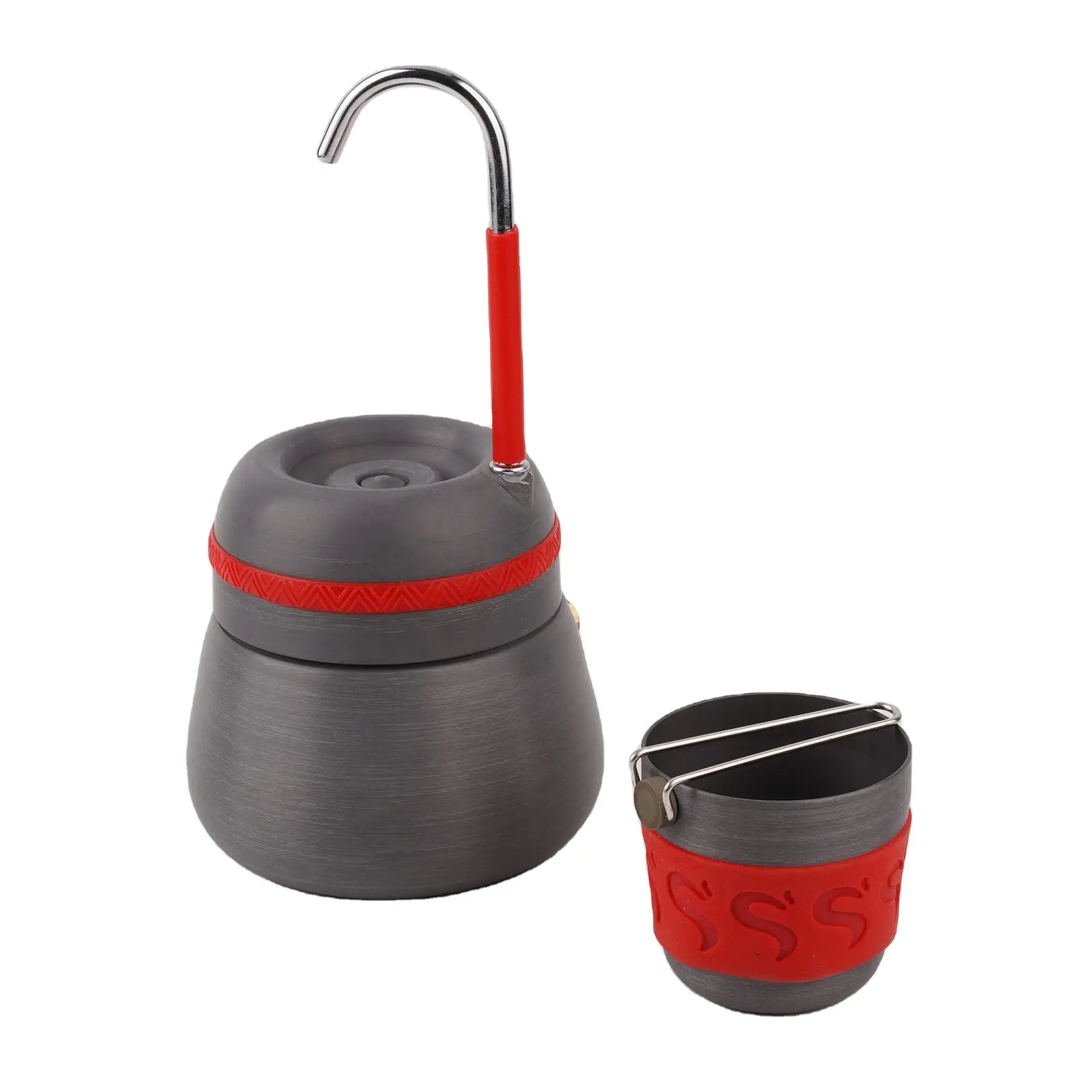 Kingpool Wholesale Portable Outdoor Camping Coffee Maker Metal Insulated Mocha Pot for Travel