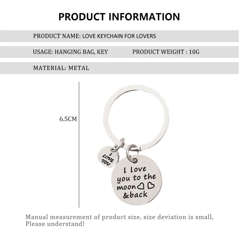 Fashion Engraved Forever Promise Keyring Couples Boyfriend Husband Anniversary Gift Keychain Jewelry Women Men Key Fob