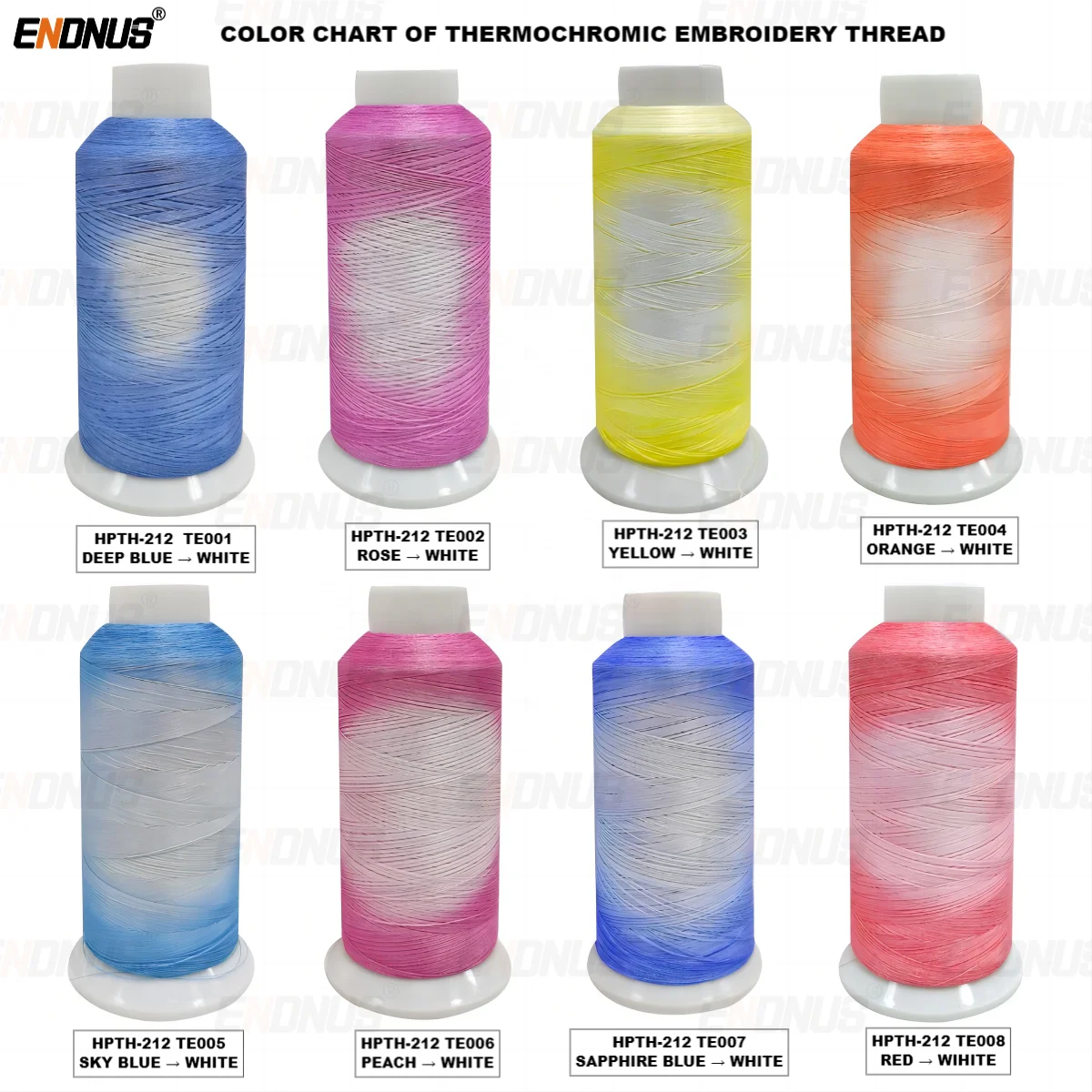 Reactive to Heat Color Changing Polyester Thermochromic Embroidery Thread 100g