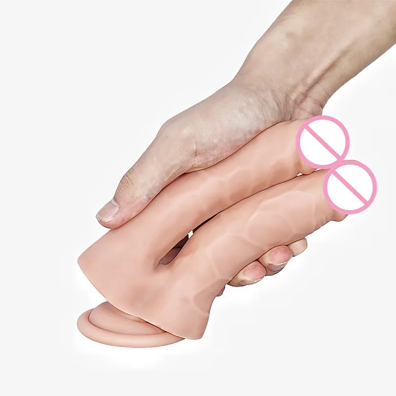 Real Skin Dildo Double Sex Gay Toy Headed Dildo Big Rubber Vagina With High Quality