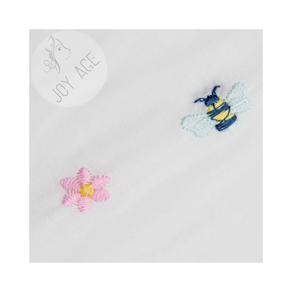 Patterns of bees animal and flowers Lace Fabric White Cotton Floral Embroidery Fabric for dress