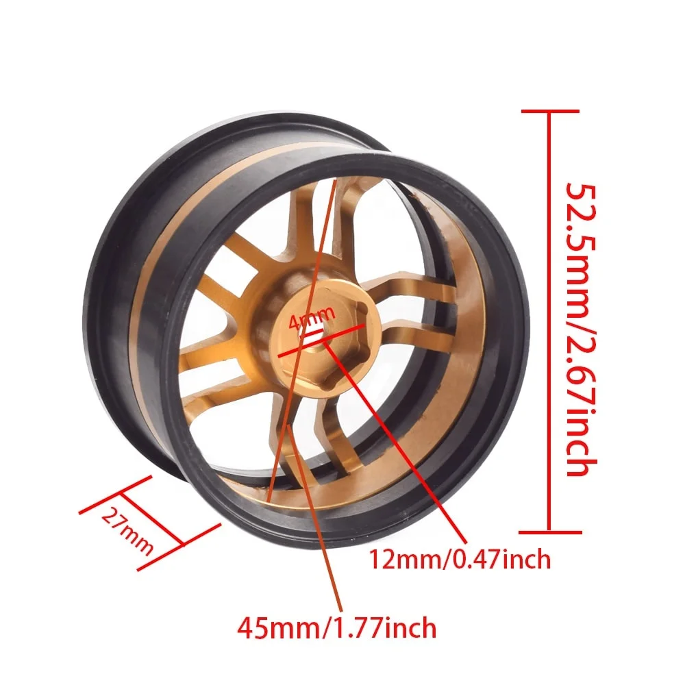 1PCS 5 Spoke Aluminum Wheel Rim Hub Dual Offset For 1/10 Drift RC Sakura D4/D3