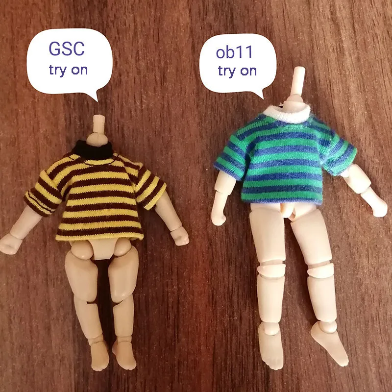 M2283 Wholesale Mini Dolls Toy Crochet Knit Clothing Shirts Tops Ob11 Gsc 12 Bjd Doll Clothes Accessories