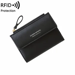 MIYIN fashion RFID Small Wallets for Women  Slim Pocket Wallet Lady Mini Purse Leather Card Case Short Wallet clutch handbag