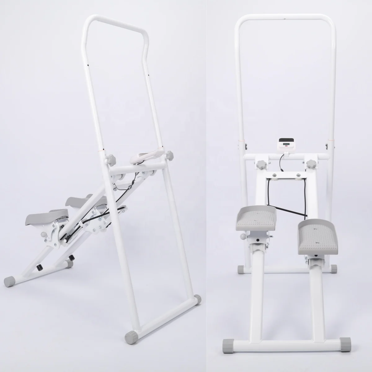 Foldable Gym Mini Stepper Climbing Bike Machine with Adjustable Handle and Pedals for Home Fitness Exercise Workout