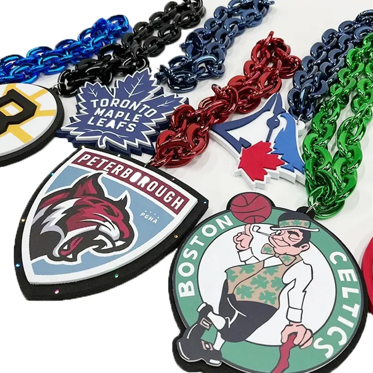 Custom Baseball Ice Hockey Football Club 8' NCAA Oversized Foam Necklace LOGO 3D EVA Foam Fan Chains