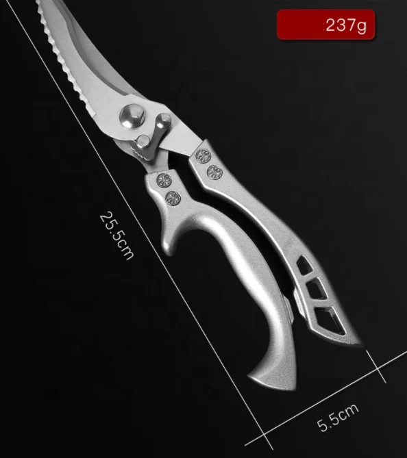 New Stainless Steel Detachable Heavy Duty Chicken Bone Scissors Alloy Handle Kitchen Scissors
