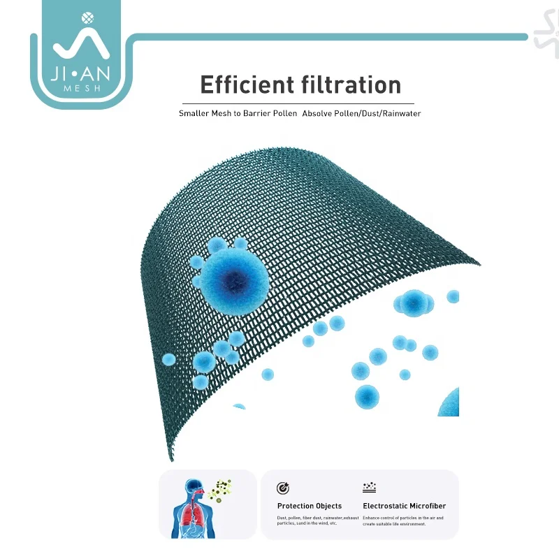 Electrostatic adsorb anti pollen mesh 50m pollen netting window screen roll dust/pollen proof mesh screen black fly insect mesh