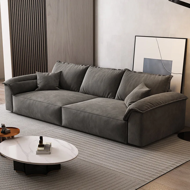 Italy design luxury style living room furniture high-end sectional fabric leather sofa