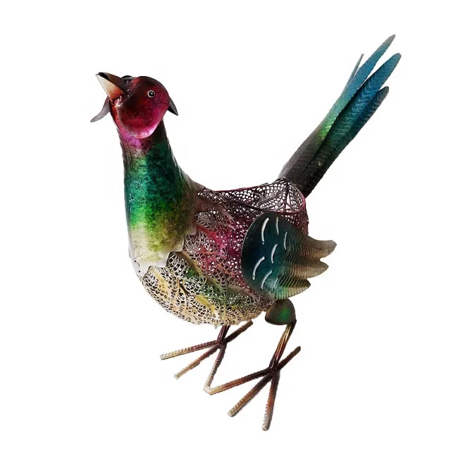 
Iron metal planter fire phoenix bird sculpture garden flower planter pot 