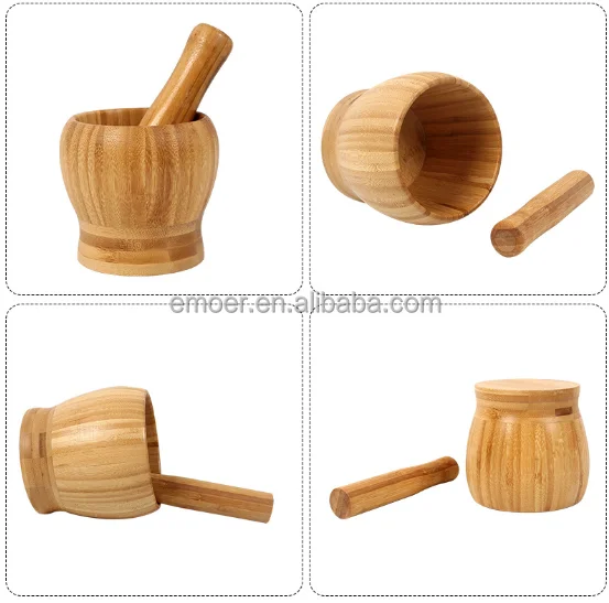 bamboo Wood Mortar and Pestle
