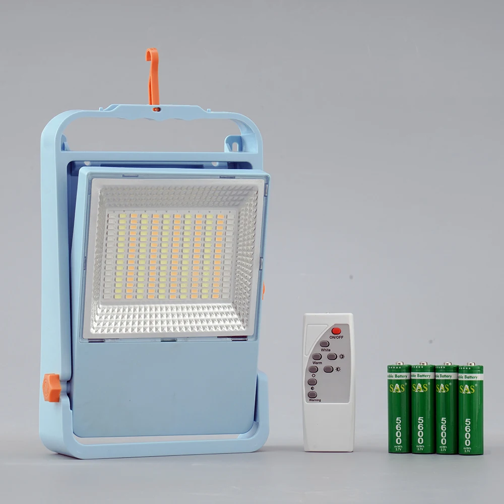 New Portable Emergency Lights 150W Easy 6000MAH Battery Replacement Solar flood light with Remote Control IP66 Camping Lighting