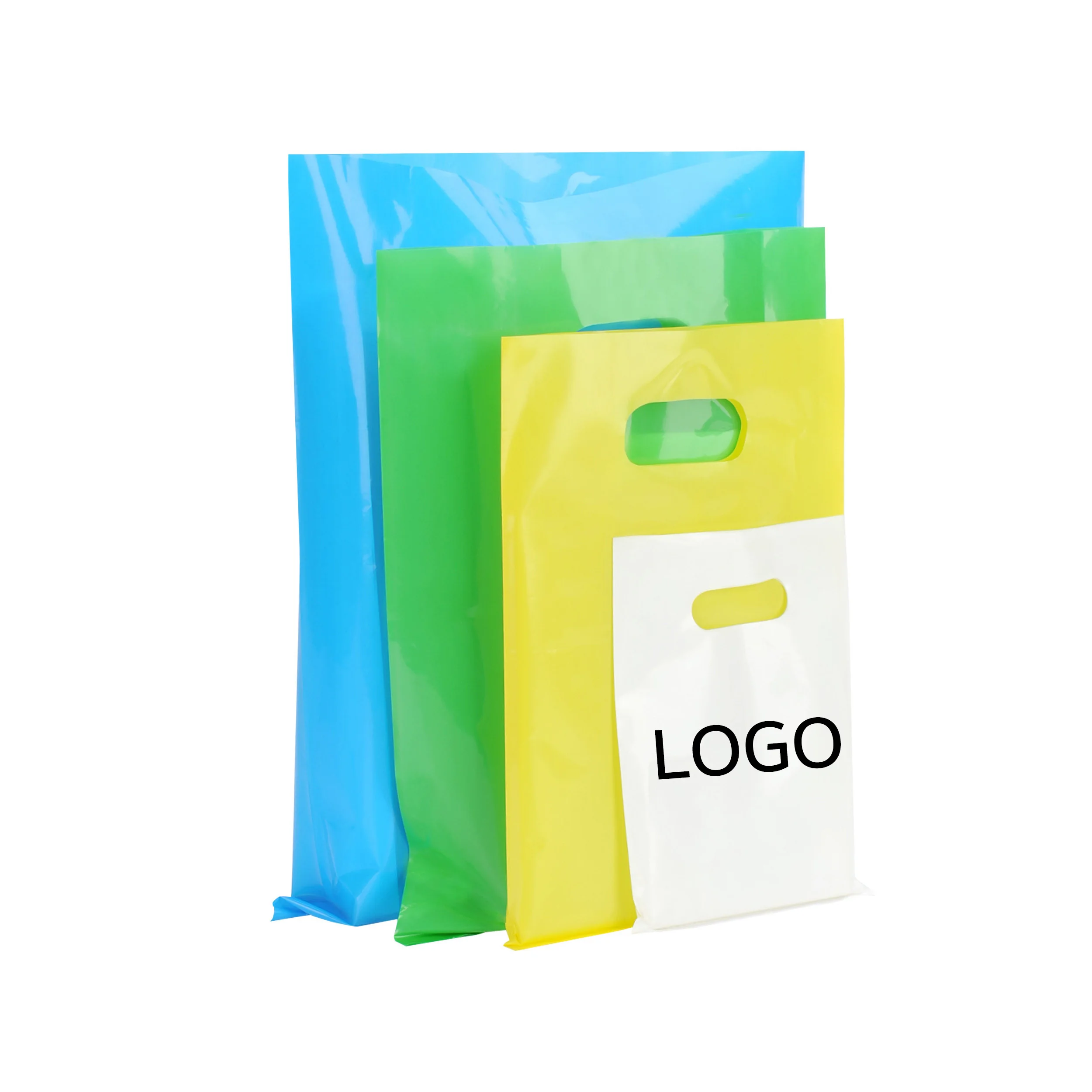 Custom logo printed black thank you die cut handle carry shopping packaging bags for boutique retail shopping plastic bag
