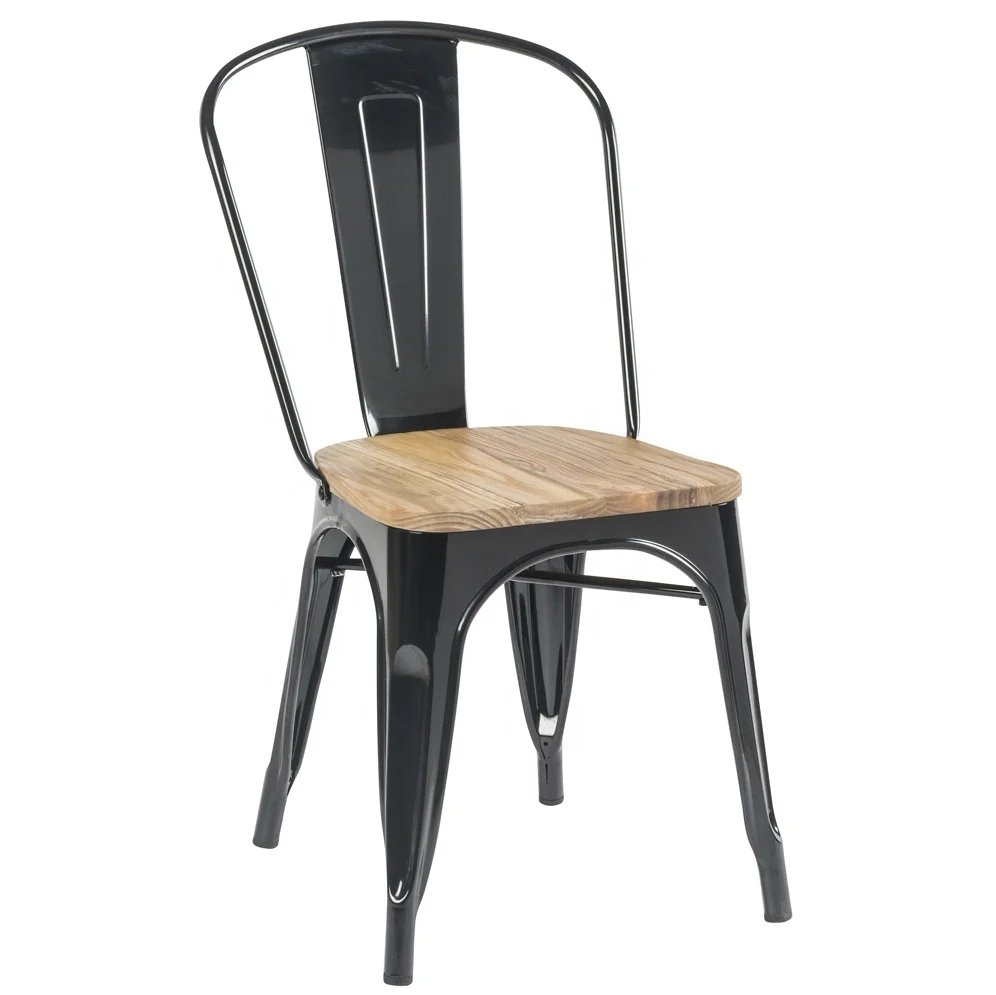 Popular stackable cafeteria antique French bistro steel cheap restaurant dining industrial metal chair wholesale HYX-503-2