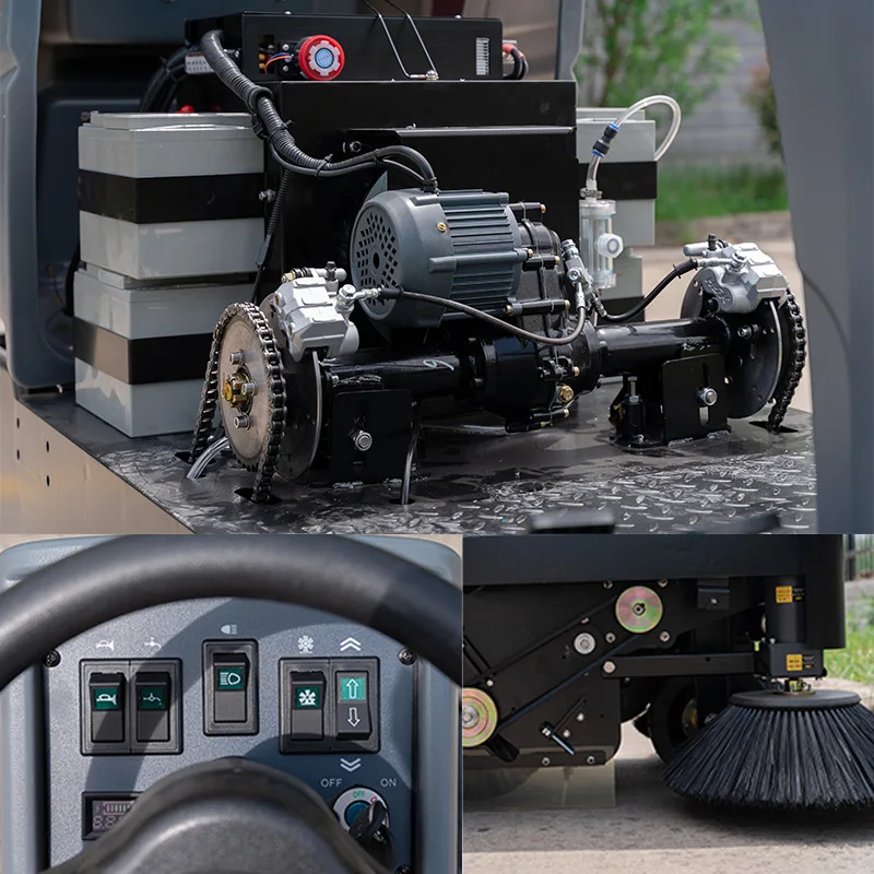 Cheap JS125 Industrial  Vacuum Floor Sweeper Machine Ride On Electric Street Road Sweeper with CE