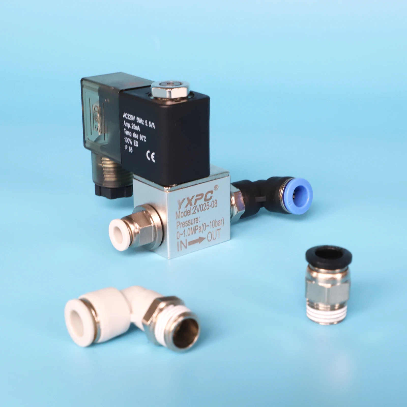 YXPC brand air water gas normally closed 2/2 way 1/8NPT copper coil 12vdc 24vdc 36v 48vdc 2v025-06 valve two ways ac24v