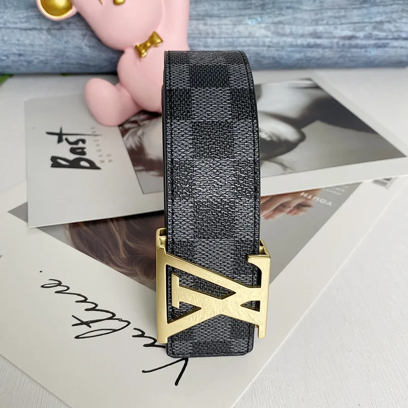 genuine real leather men belt manufacturer fashion solid brass brushed L letter custom cowhide leather belt for men