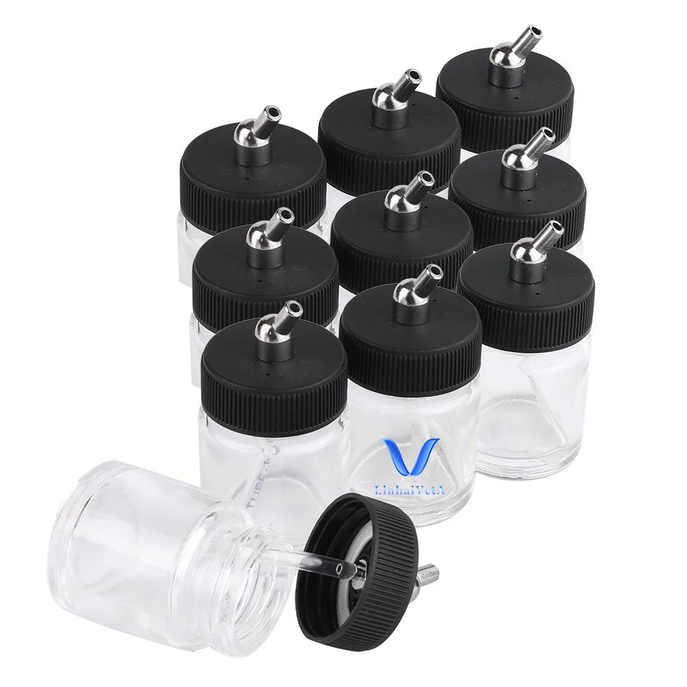 LinhaivetA snorkel glass jar airbrush bottles mini air brush gun machine parts