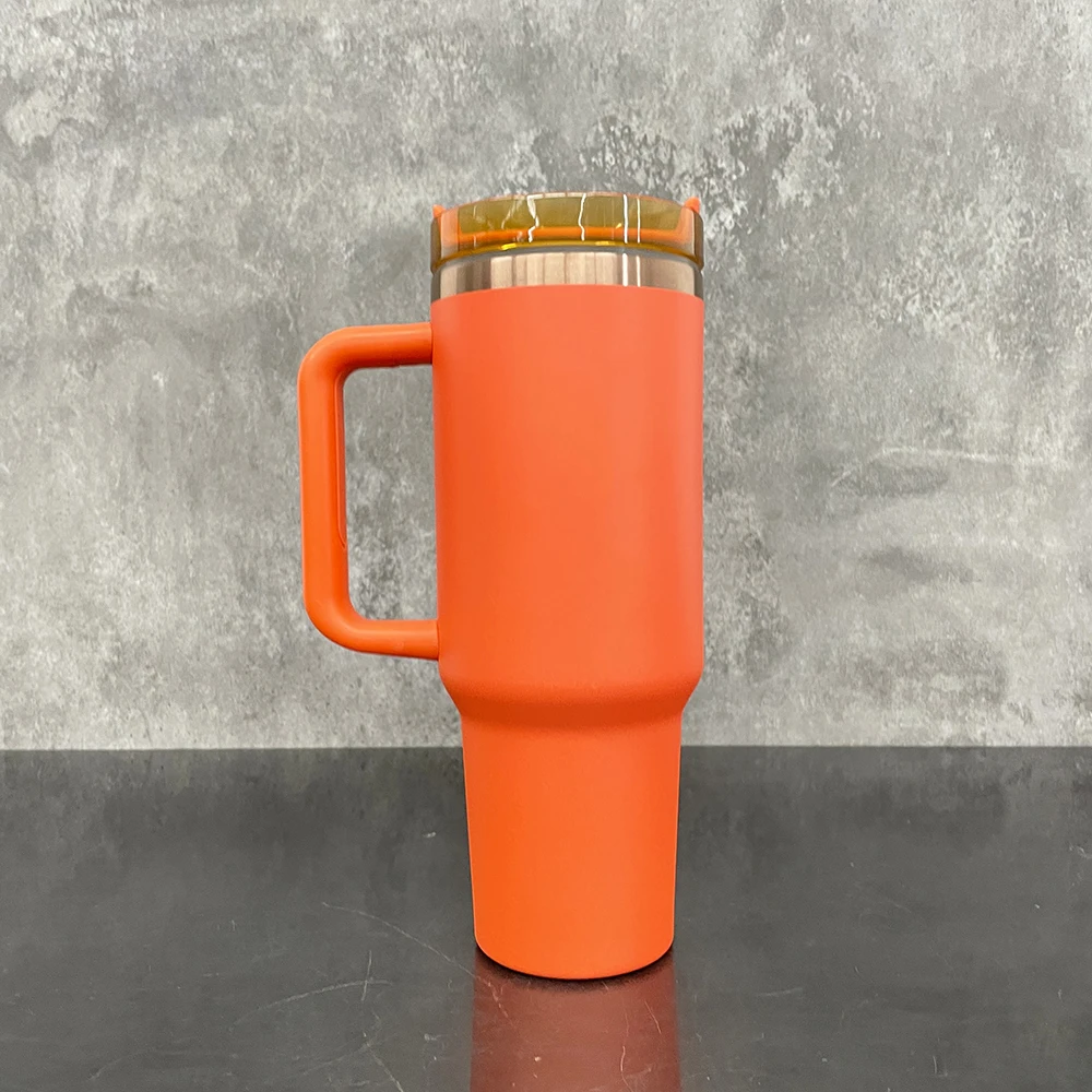 New arrival 40oz maple color vacuum insulated tumbler with handle 40 oz copper plated travel coffee beer kids mug cup for vinyl