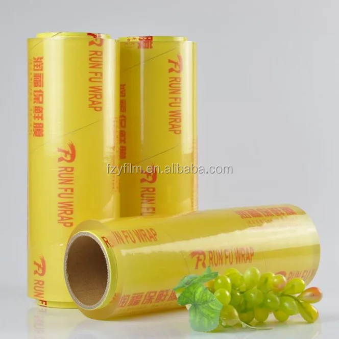 
tensile force fruits vegetables film transparent manufacturer micron pvc cling film 
