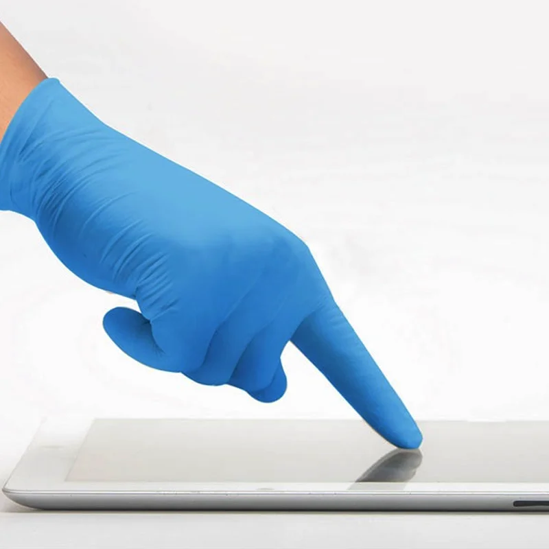 Disposable Blue Nitrile Gloves for Hospital Powder Free Latex Exam Gloves Waterproof Medical Protective Examination Gloves